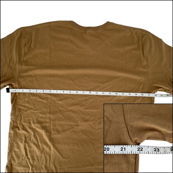 LAT Men's Short Sleeve Crew Neck Tee Shirt Top Large Coyote Brown 100% Cotton 2 - Picture 7 of 9